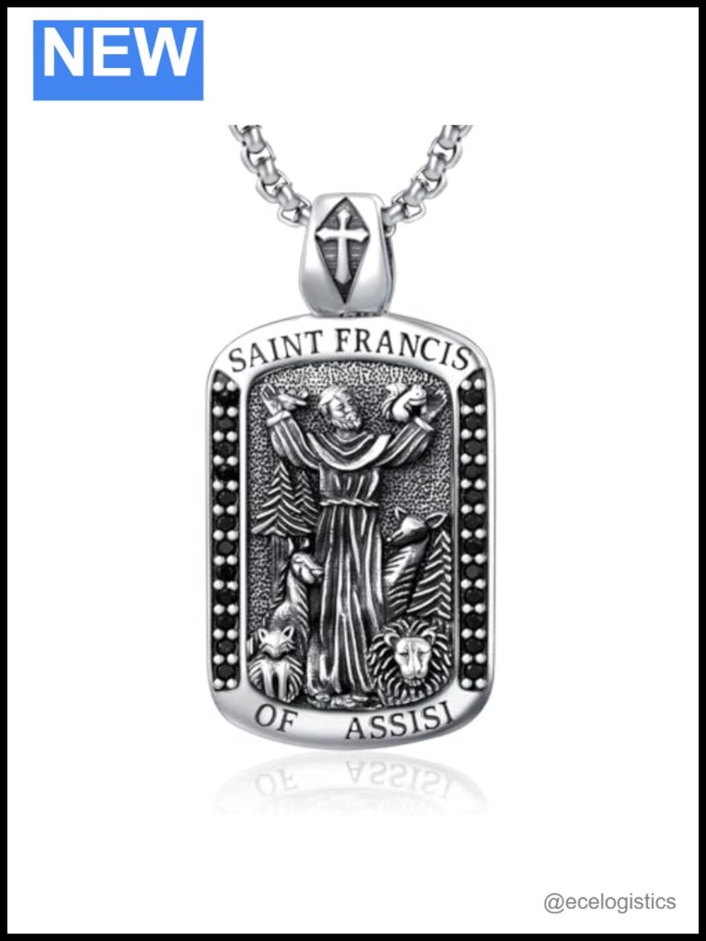 S925 Sterling Silver St Michael St Christopher Necklace Archangel Medal Pendant